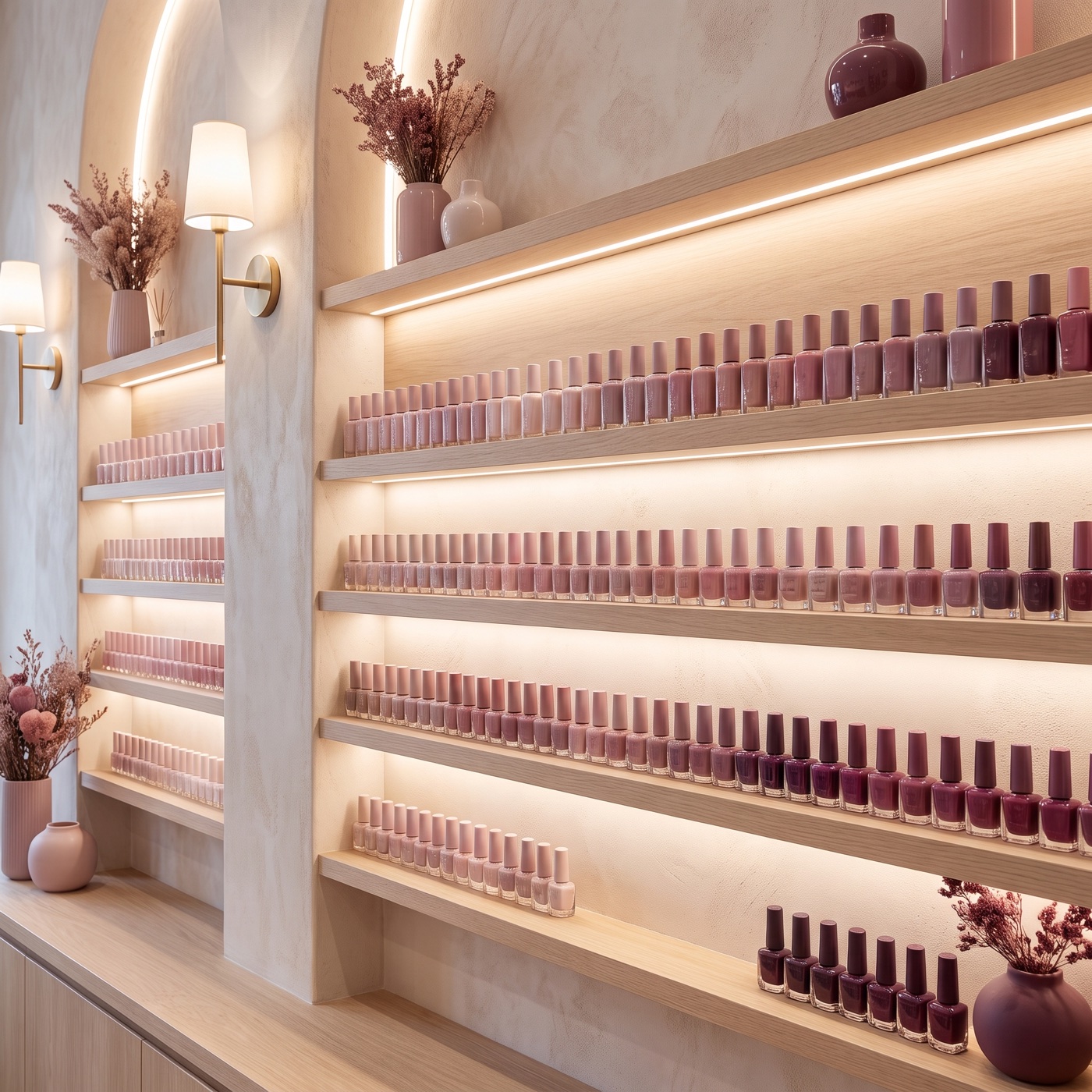 A wall of colours to choose from